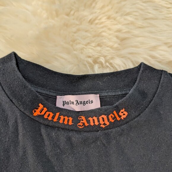 Palm Angels Black and Orange Long Sleeve T Shirt - Picture 6 of 9